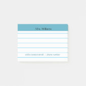 Aangepaste business lines Blue Stripe Teacher Post-it® Notes (Voorkant)