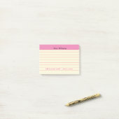 Aangepaste business lines Roze Stripe leraar Post-it® Notes (Op bureau)