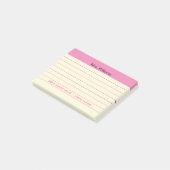 Aangepaste business lines Roze Stripe leraar Post-it® Notes (Schuin)