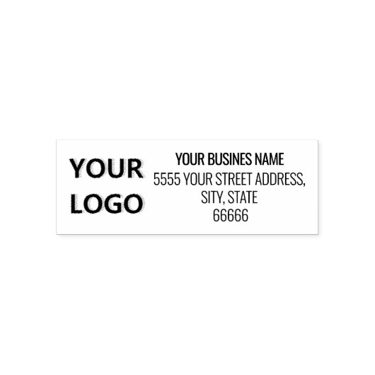 Aangepaste Business Logo Address Company Basic Zelfinktende Stempel (Design)