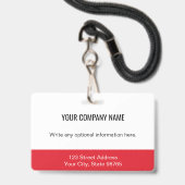 Aangepaste Business Logo Bar Code Medewerker Foto  Badge (Back with Lanyard)