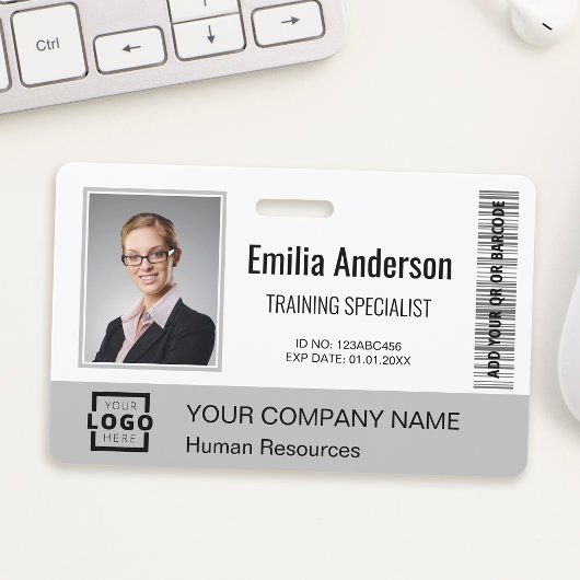 Aangepaste Business Logo Bar Code Medewerker Foto  Badge