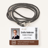 Aangepaste Business Logo Bar Code Werknemer Foto b Badge (Voorkant met draagriem)