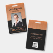 Aangepaste Business Logo Basic Employee Photo Copp Badge (Voor- en achterkant)