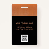 Aangepaste Business Logo Basic Employee Photo Copp Badge (Achterkant)