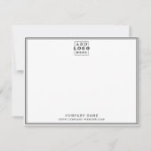 Aangepaste Business Logo Bedrijfsnaam Dubbele Rand Notitiekaartje (Voorkant)