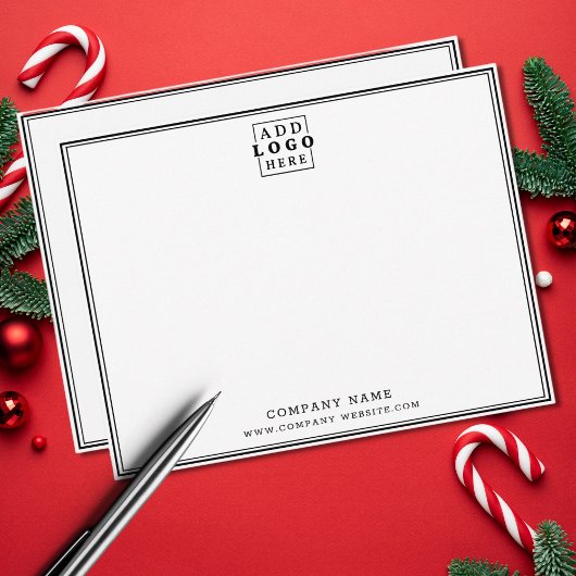 Aangepaste Business Logo Bedrijfsnaam Dubbele Rand Notitiekaartje