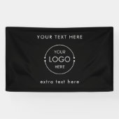 Aangepaste Business Logo Black Hanging Banner Sign (Horizontaal)