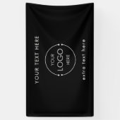 Aangepaste Business Logo Black Hanging Banner Sign (Verticaal)