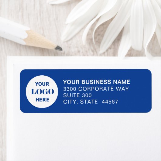 Aangepaste Business Logo Blue Retour Adreslabel Etiket (Insitu)