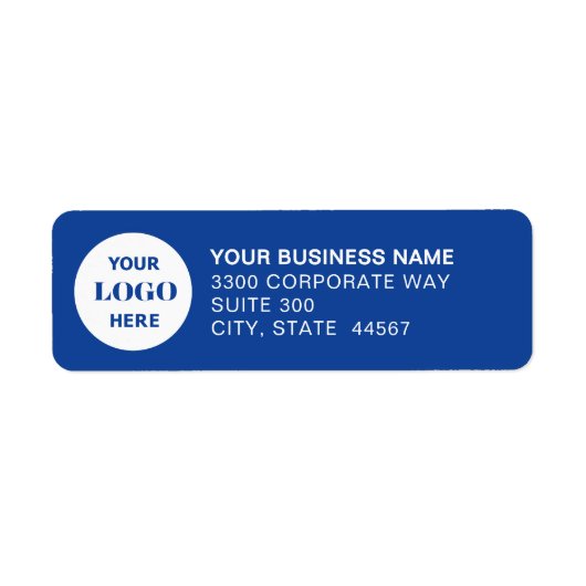 Aangepaste Business Logo Blue Retour Adreslabel Etiket (Voorkant)