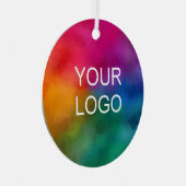 Aangepaste Business Logo Code Eenvoudige Sjabloon Metalen Ornament (Voorkant Rechts)