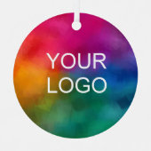 Aangepaste Business Logo Code Eenvoudige Sjabloon Metalen Ornament (Voorkant)