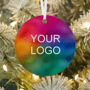 Aangepaste Business Logo Code Eenvoudige Sjabloon Metalen Ornament