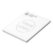 Aangepaste Business Logo Contact Info Big Faded Lo Notitieblok (Linkerzijde)