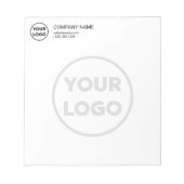 Aangepaste Business Logo Contact Info Big Faded Lo Notitieblok (Voorkant)