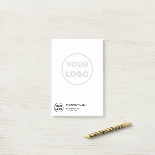 Aangepaste Business Logo Contactgegevens Grote Ver Post-it® Notes (Op bureau)