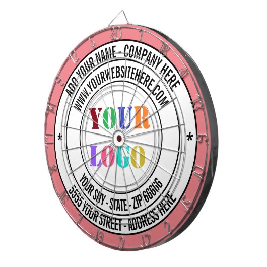 Aangepaste Business Logo en Tekst Business Dart Bo Dartbord (Voorkant Rechts)