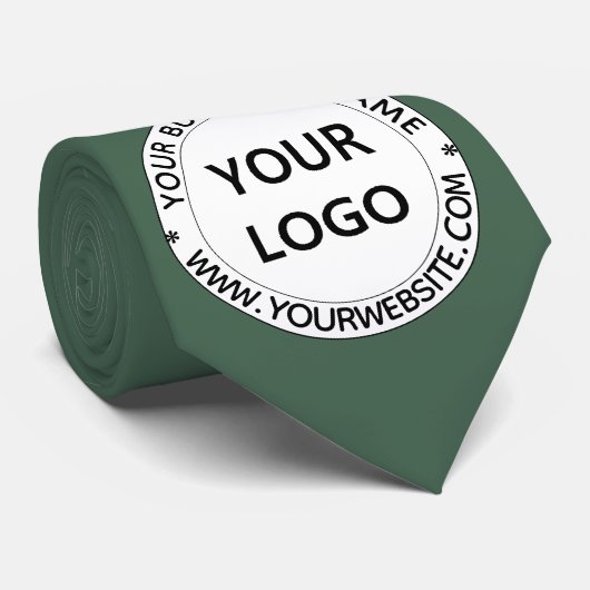 Aangepaste Business Logo en Tekst Stropdas Sjabloo (Opgerold)