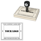 Aangepaste Business Logo en Tekstvierkant Rubber S Rubberstempel (Gestempeld)