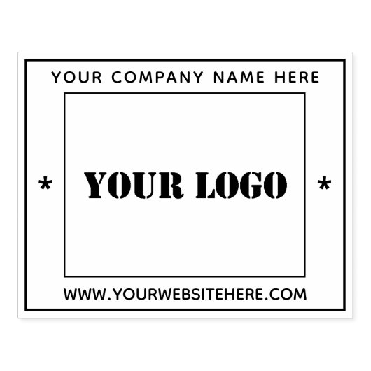 Aangepaste Business Logo en Tekstvierkant Rubber S Rubberstempel (Afrduk)