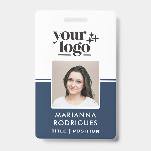 Aangepaste Business Logo Foto Barcode Medewerker I Badge (Front)