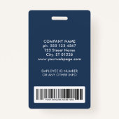 Aangepaste Business Logo Foto Barcode Medewerker I Badge (Achterkant)