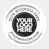 Aangepaste Business Logo Grote Grunge Ronde Sticker (Voorkant)