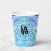 Aangepaste Business Logo iriserende Holo Party Cup Papieren Bekers (Voorkant)