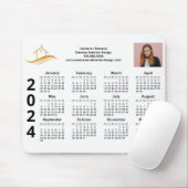 Aangepaste Business Logo Marketing 2024 Kalender Muismat (Met muis)