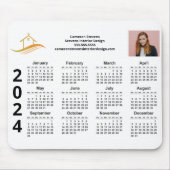 Aangepaste Business Logo Marketing 2024 Kalender Muismat (Voorkant)