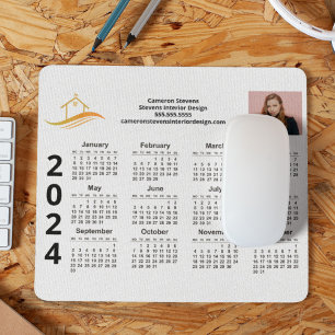 Aangepaste Business Logo Marketing 2024 Kalender Muismat