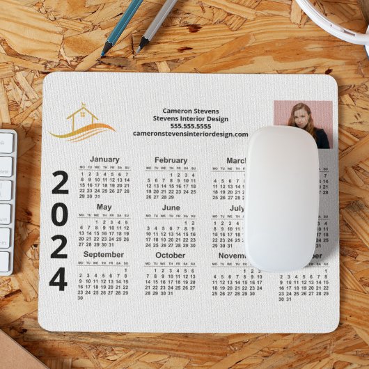 Aangepaste Business Logo Marketing 2024 Kalender Muismat