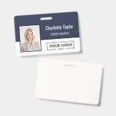 Aangepaste Business Logo Medewerker Foto Badge (Voor- en achterkant)