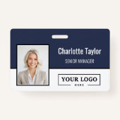 Aangepaste Business Logo Medewerker Foto Badge (Voorkant)