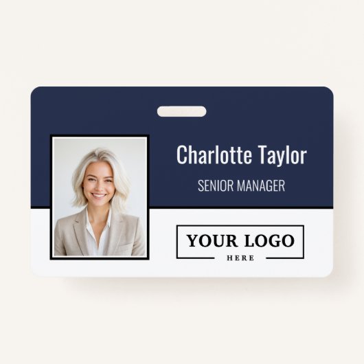 Aangepaste Business Logo Medewerker Foto Badge (Voorkant)