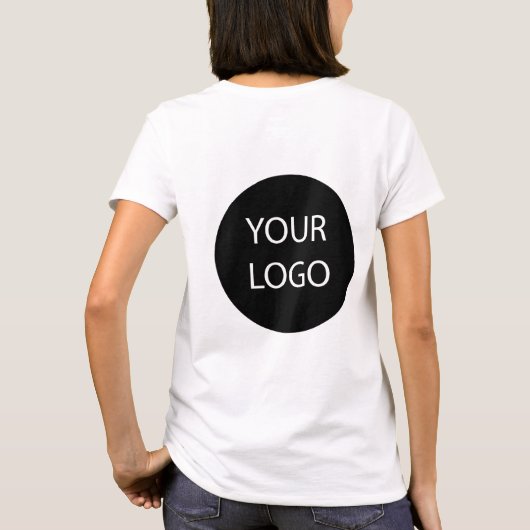 Aangepaste Business Logo Medewerker Personeel | vo T-shirt (Achterkant)