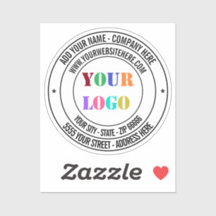 Aangepaste Business Logo Naam Adres Sticker Sjablo