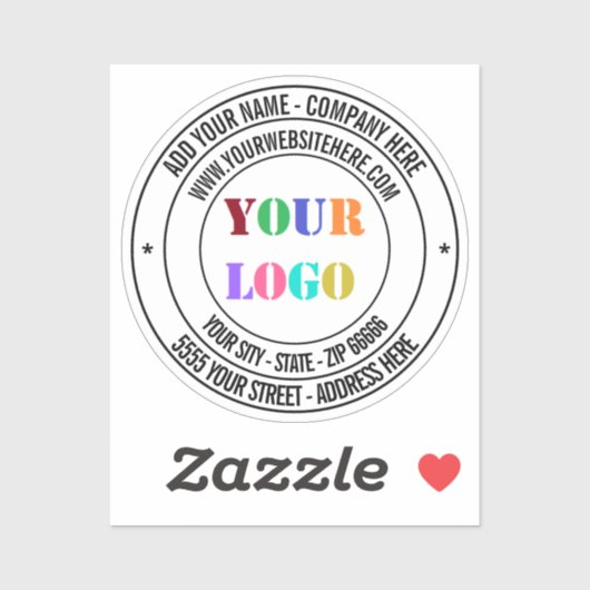 Aangepaste Business Logo Naam Adres Sticker Sjablo (Vel)