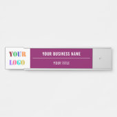 Aangepaste Business Logo Naam Door Teken uw kleure Deurbordje (Voorkant)