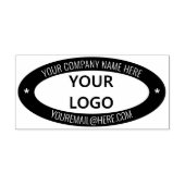 Aangepaste Business Logo Naam Info Ovaal Rubber St Rubberstempel (Afrduk)