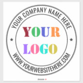 Aangepaste Business Logo Naam Info Round Sticker (Vel)