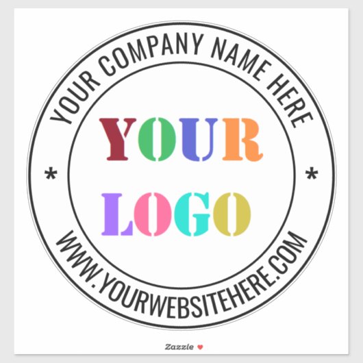 Aangepaste Business Logo Naam Info Round Sticker (Vel)