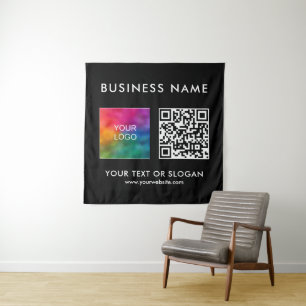 Aangepaste Business Logo Naam QR Code Vierkante Ac Wandkleed