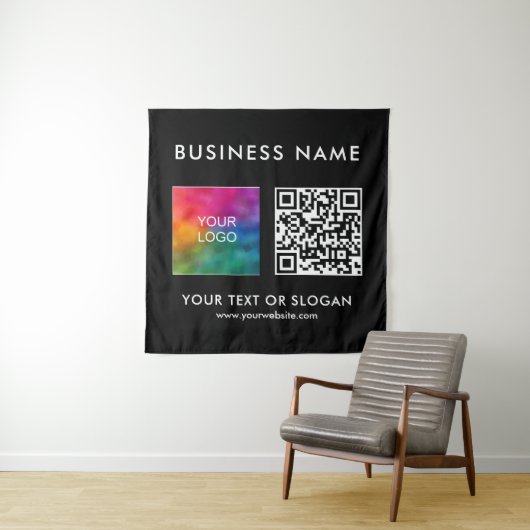 Aangepaste Business Logo Naam QR Code Vierkante Ac Wandkleed (In situ)