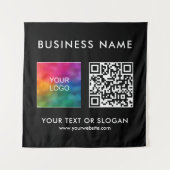 Aangepaste Business Logo Naam QR Code Vierkante Ac Wandkleed (Voorkant)