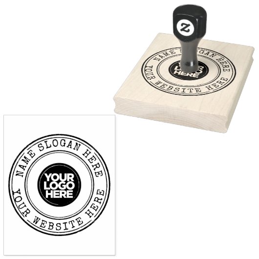Aangepaste Business Logo Naam Slogan Grote Ronde Rubberstempel (Gestempeld)