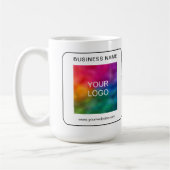 Aangepaste Business Logo Naam URL QR Code Sjabloon Koffiemok (Links)