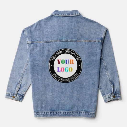 Aangepaste Business Logo Naam Website Denim Jacket (Achterkant)