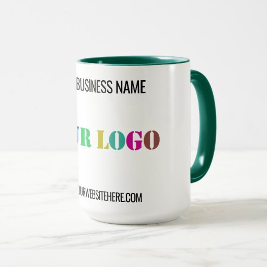 Aangepaste Business Logo Naam Website Mok Gift (Voorkant rechts)